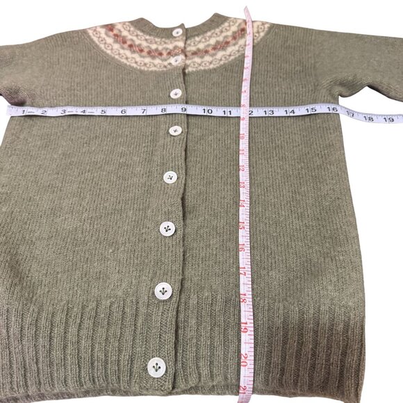 Vintage 1950s Womens  “Shetlander” Hand-Frame Knitted Shetland Wool Cardigan S - Picture 5 of 6